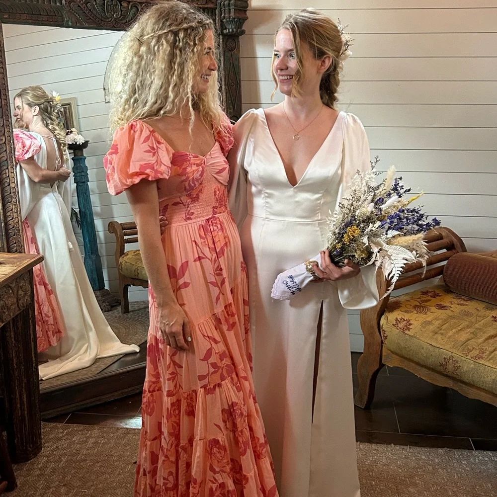 Free People Pink Floral Puff-Sleeve Maxi Dress - Picture 7 of 7